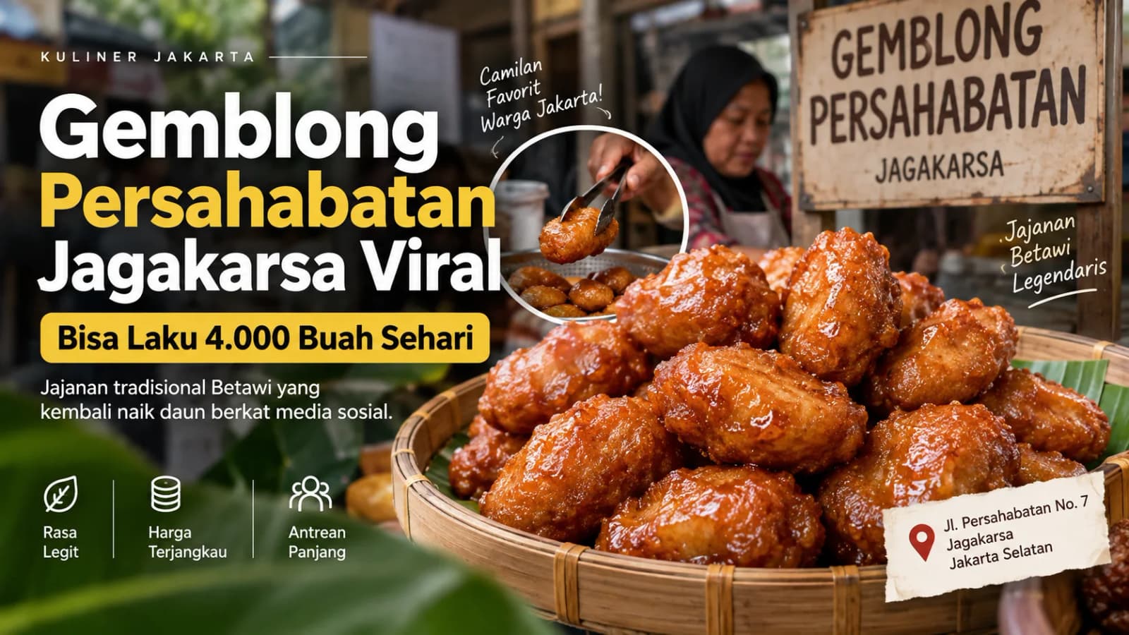 Gemblong Persahabatan: Jajanan Tradisional Jagakarsa yang Viral dan Mampu Ludes 4.000 Buah Sehari
